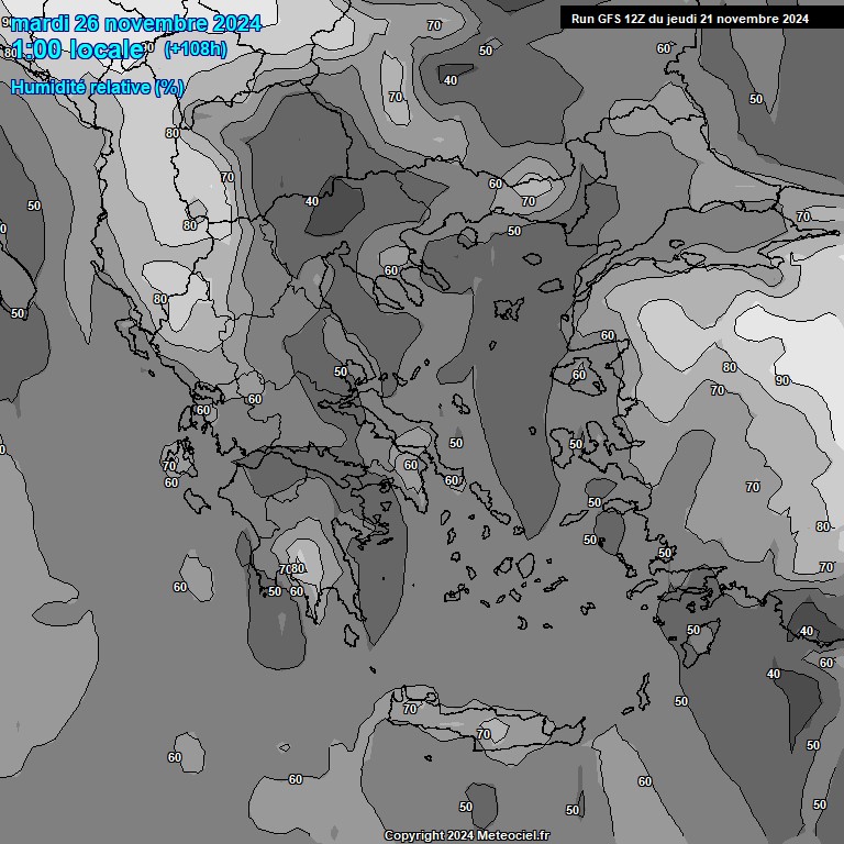 Modele GFS - Carte prvisions 