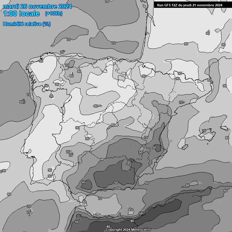 Modele GFS - Carte prvisions 