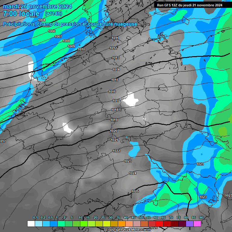 Modele GFS - Carte prvisions 