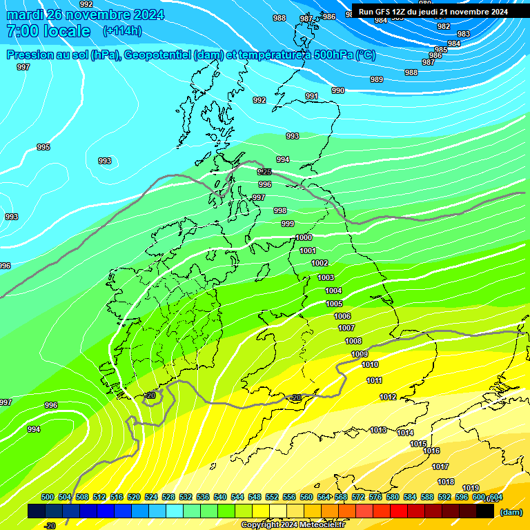 Modele GFS - Carte prvisions 