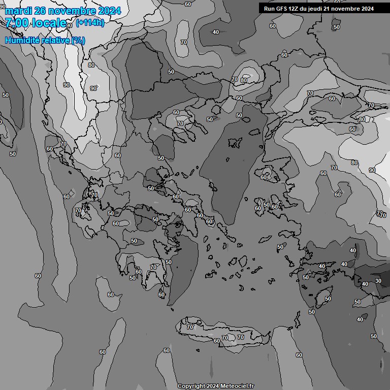 Modele GFS - Carte prvisions 