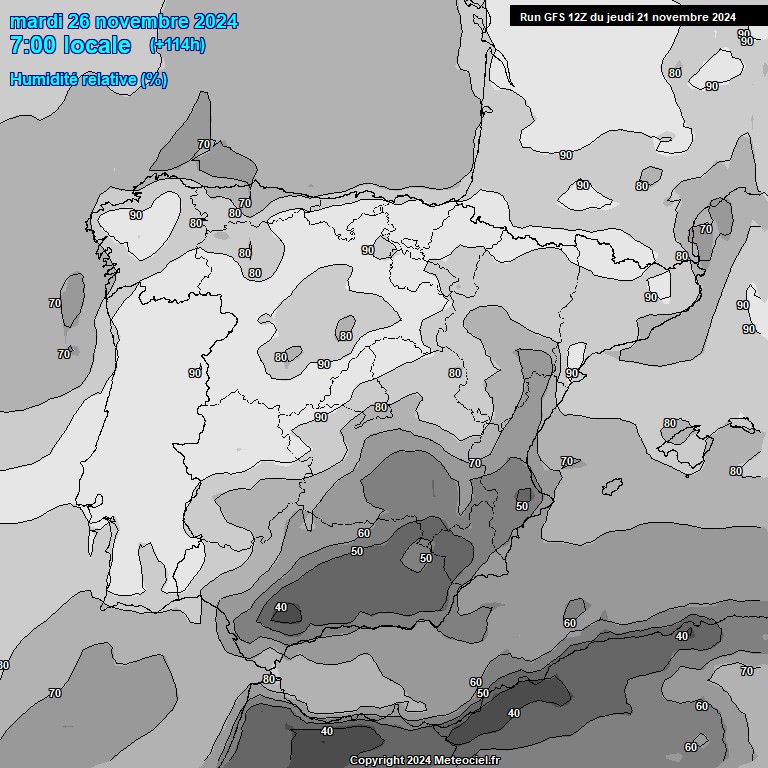 Modele GFS - Carte prvisions 