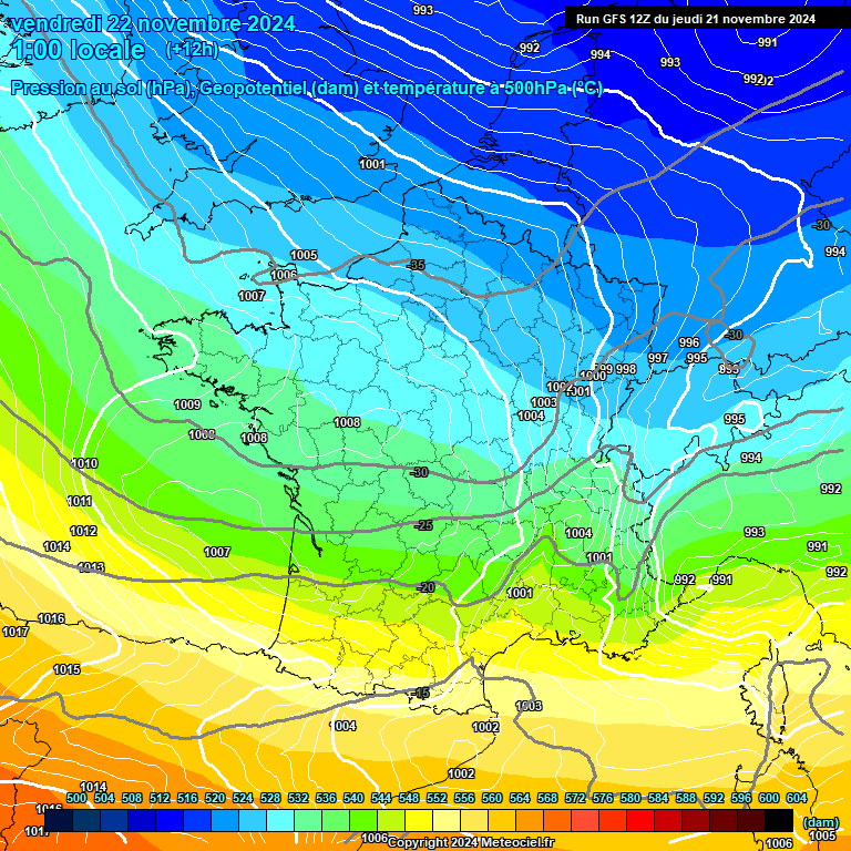 Modele GFS - Carte prvisions 