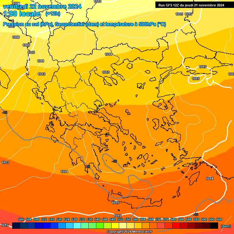 Modele GFS - Carte prvisions 