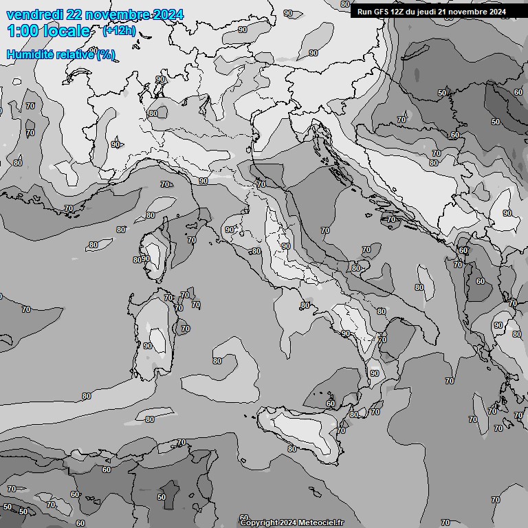 Modele GFS - Carte prvisions 