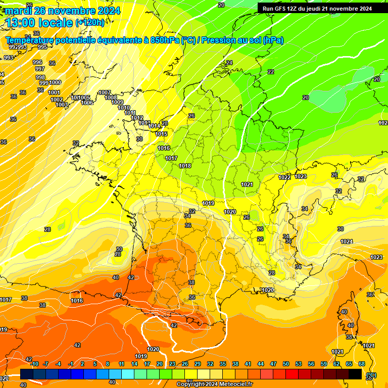 Modele GFS - Carte prvisions 