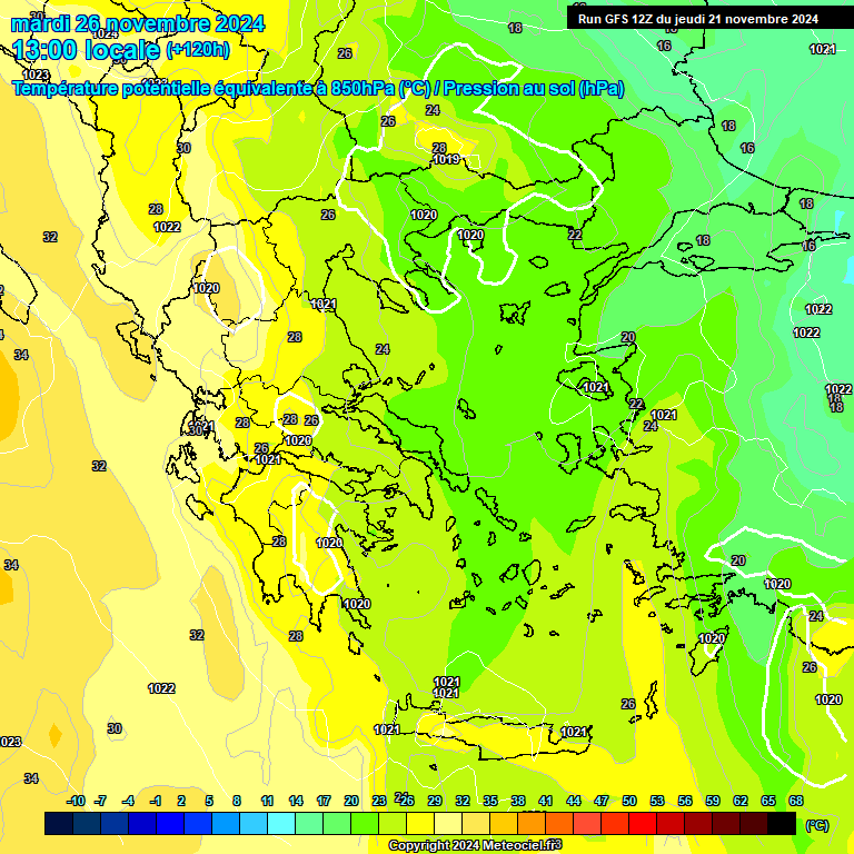 Modele GFS - Carte prvisions 