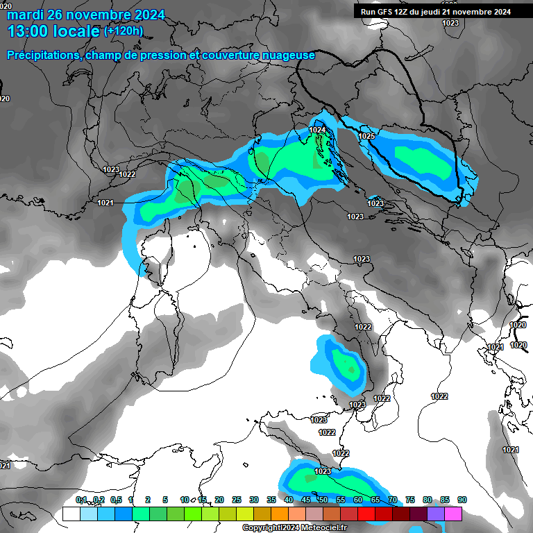 Modele GFS - Carte prvisions 