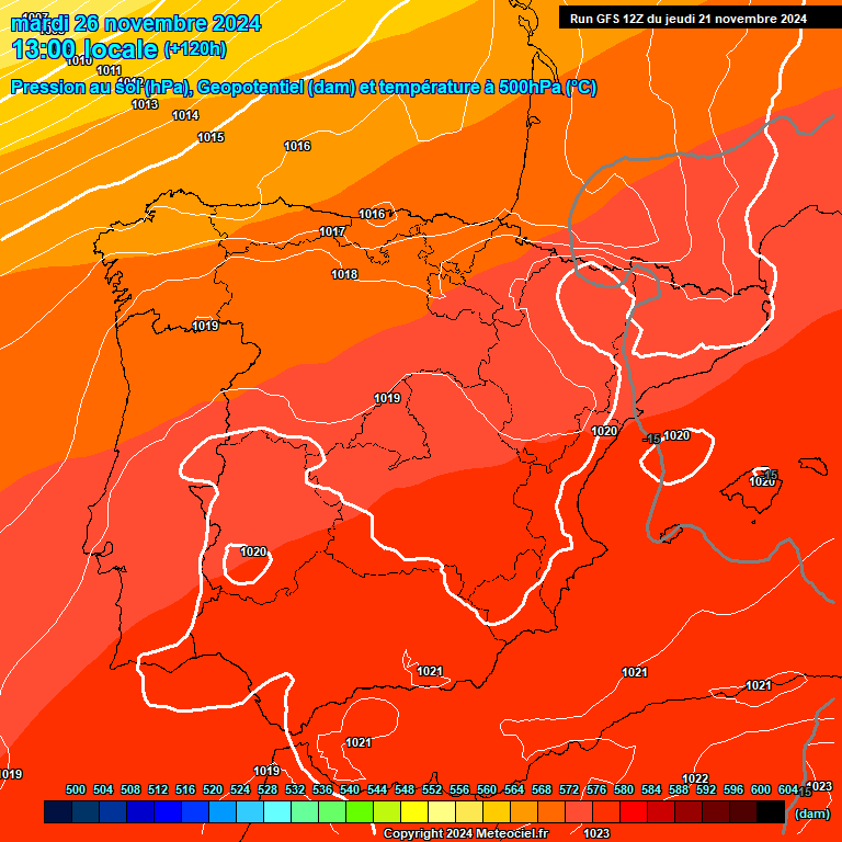 Modele GFS - Carte prvisions 