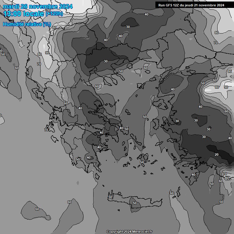 Modele GFS - Carte prvisions 