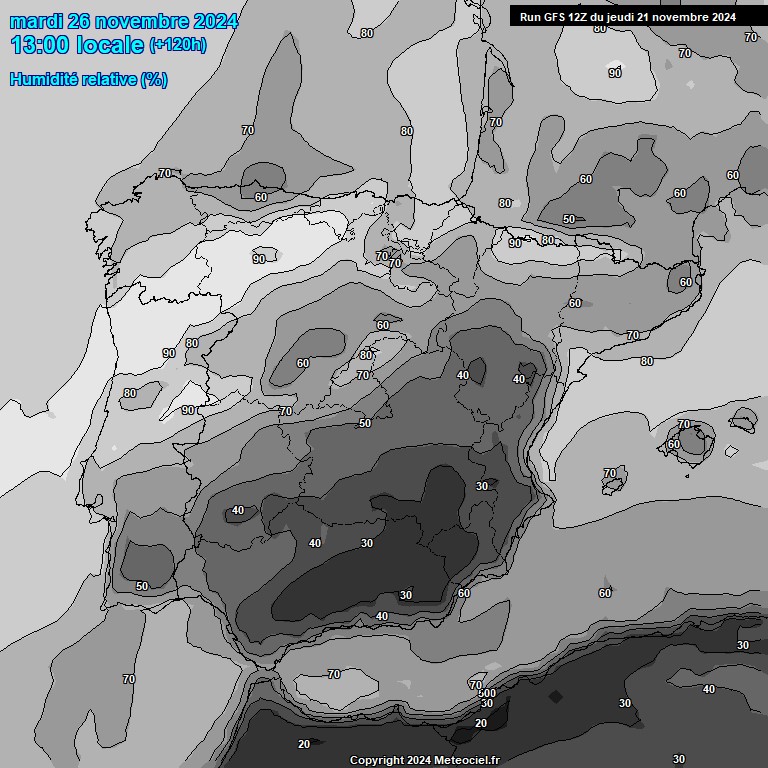 Modele GFS - Carte prvisions 