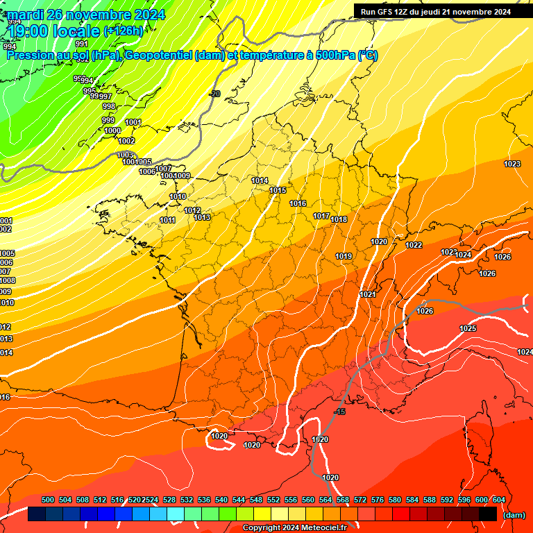 Modele GFS - Carte prvisions 