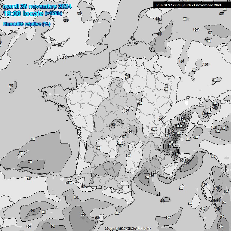 Modele GFS - Carte prvisions 