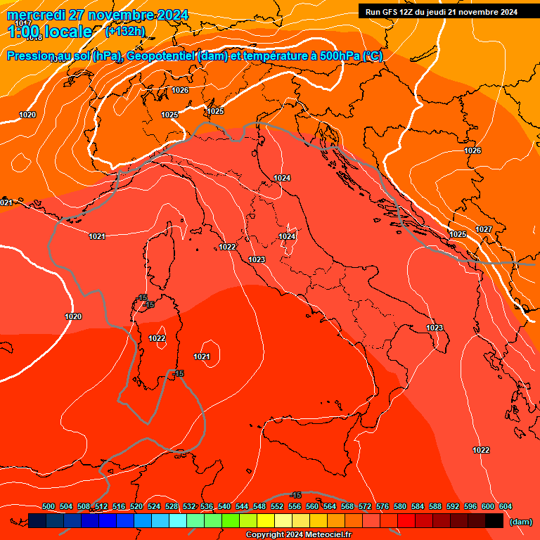 Modele GFS - Carte prvisions 