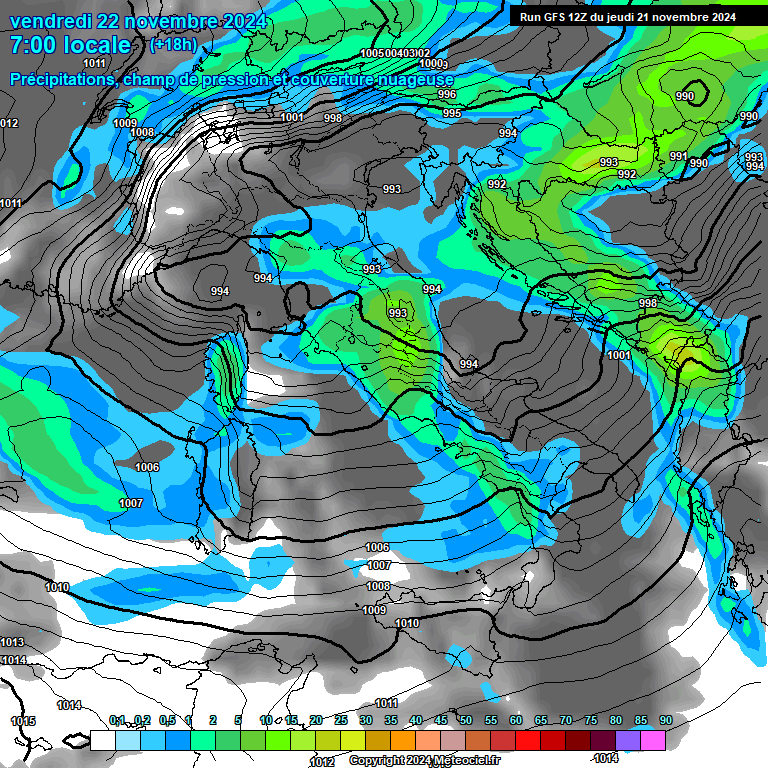 Modele GFS - Carte prvisions 