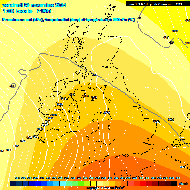 Modele GFS - Carte prvisions 