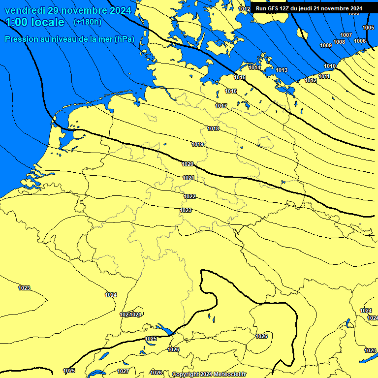 Modele GFS - Carte prvisions 