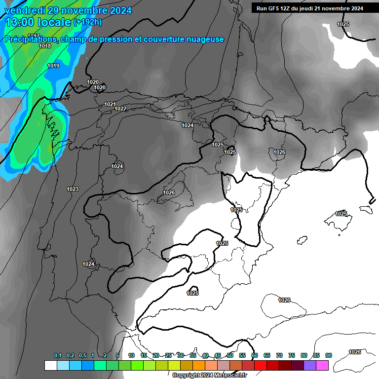 Modele GFS - Carte prvisions 