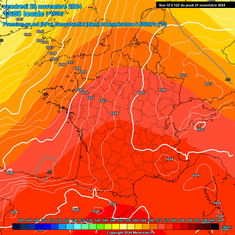 Modele GFS - Carte prvisions 