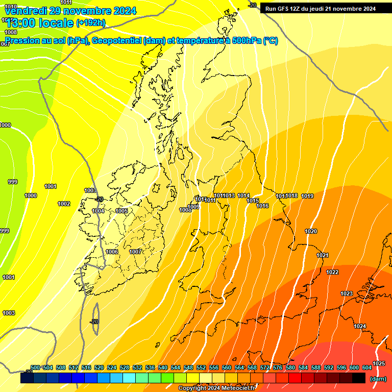 Modele GFS - Carte prvisions 