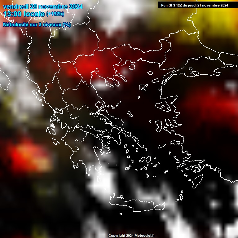 Modele GFS - Carte prvisions 