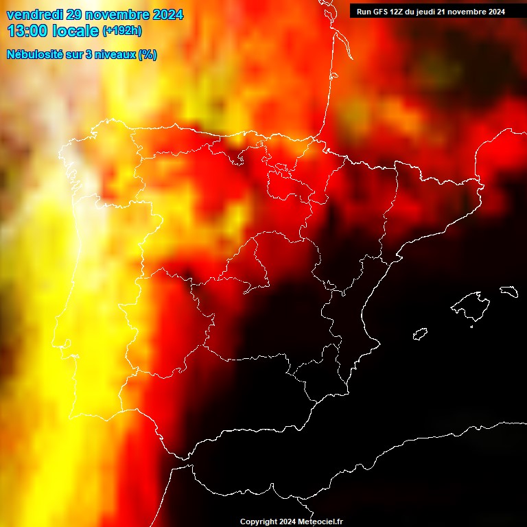 Modele GFS - Carte prvisions 