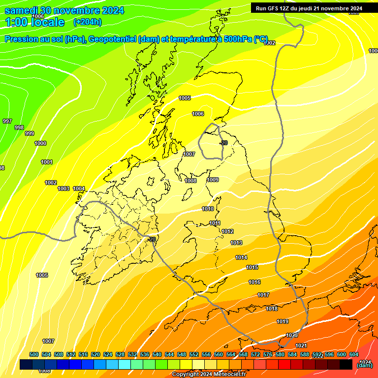 Modele GFS - Carte prvisions 