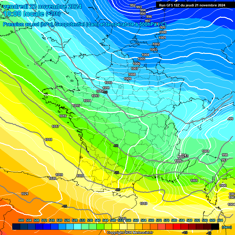 Modele GFS - Carte prvisions 