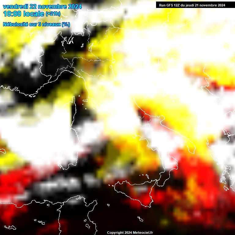 Modele GFS - Carte prvisions 