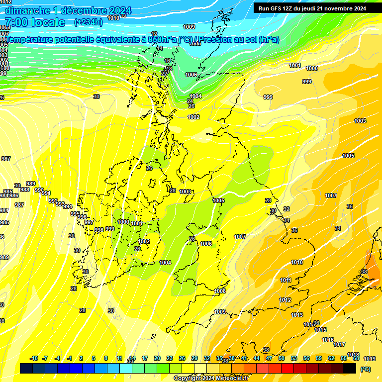 Modele GFS - Carte prvisions 