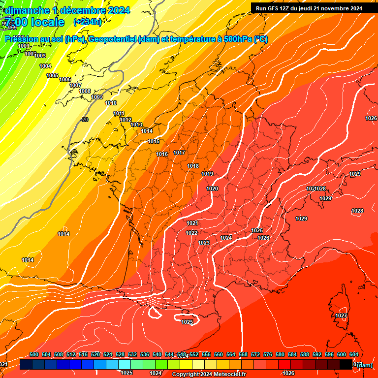 Modele GFS - Carte prvisions 