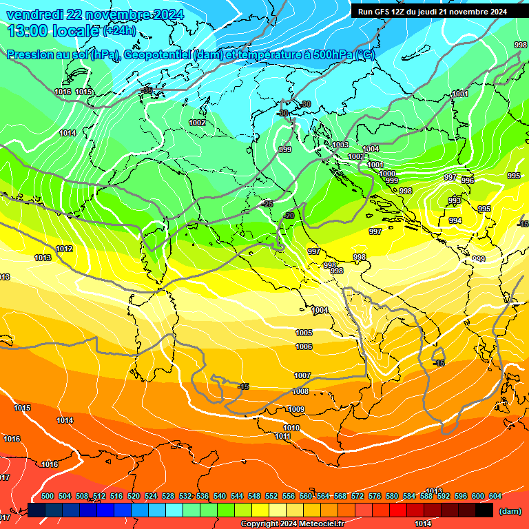 Modele GFS - Carte prvisions 