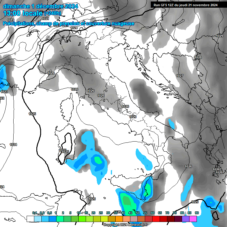 Modele GFS - Carte prvisions 