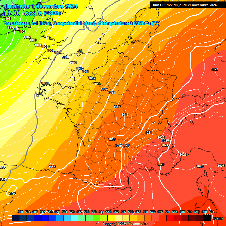 Modele GFS - Carte prvisions 