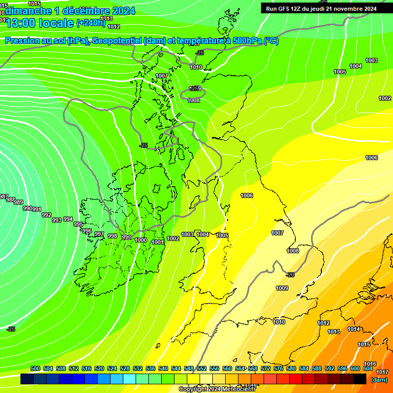 Modele GFS - Carte prvisions 