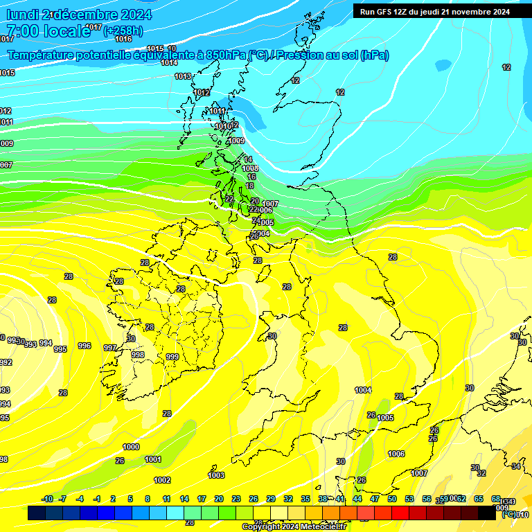 Modele GFS - Carte prvisions 