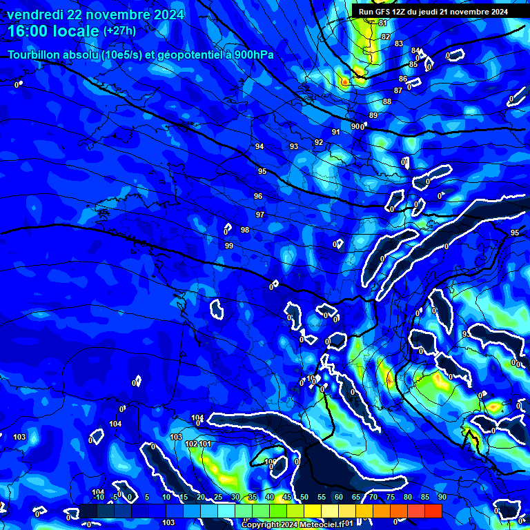 Modele GFS - Carte prvisions 