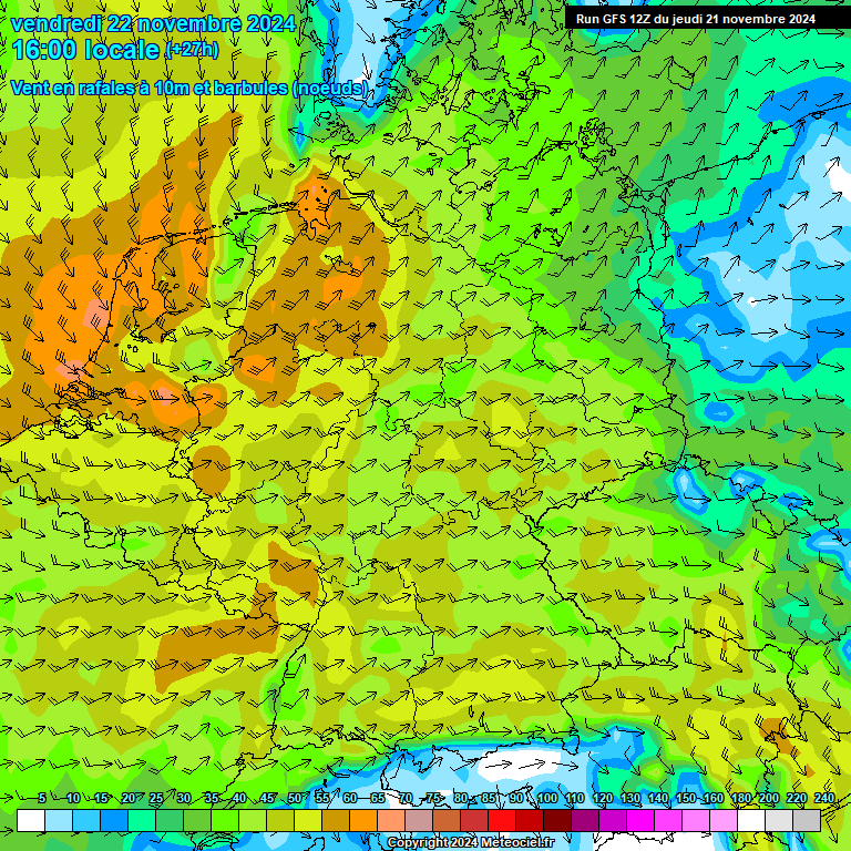 Modele GFS - Carte prvisions 