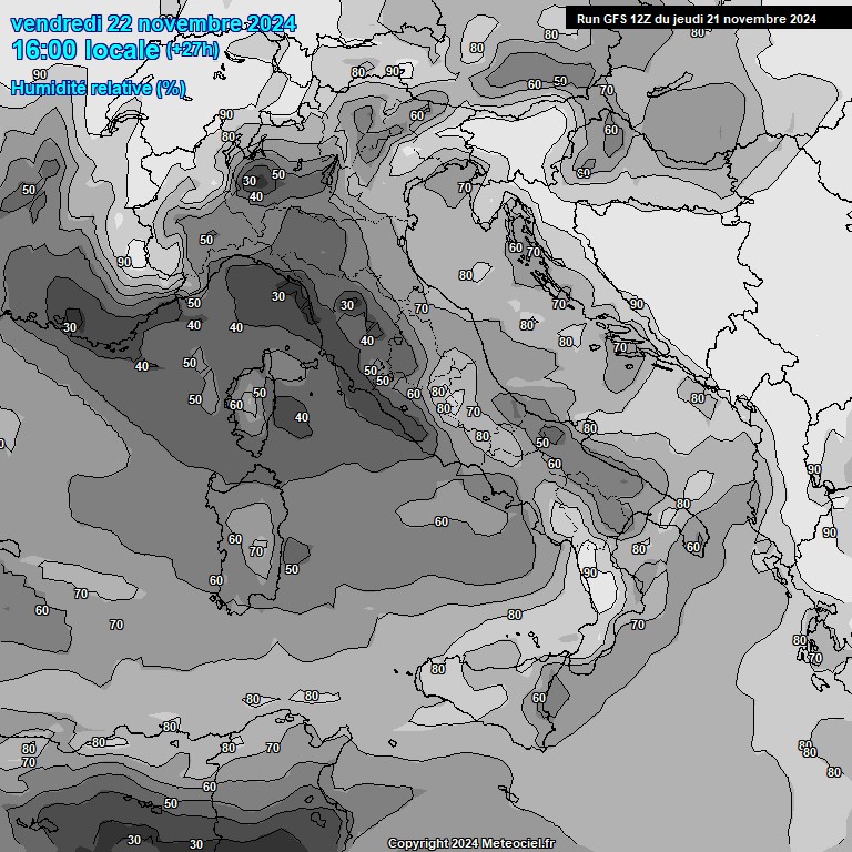 Modele GFS - Carte prvisions 