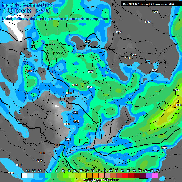 Modele GFS - Carte prvisions 