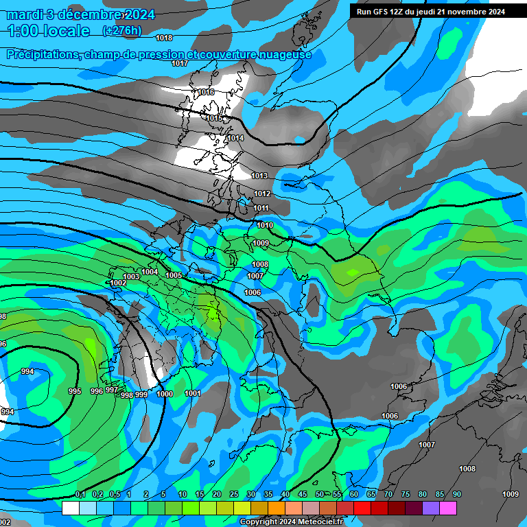 Modele GFS - Carte prvisions 