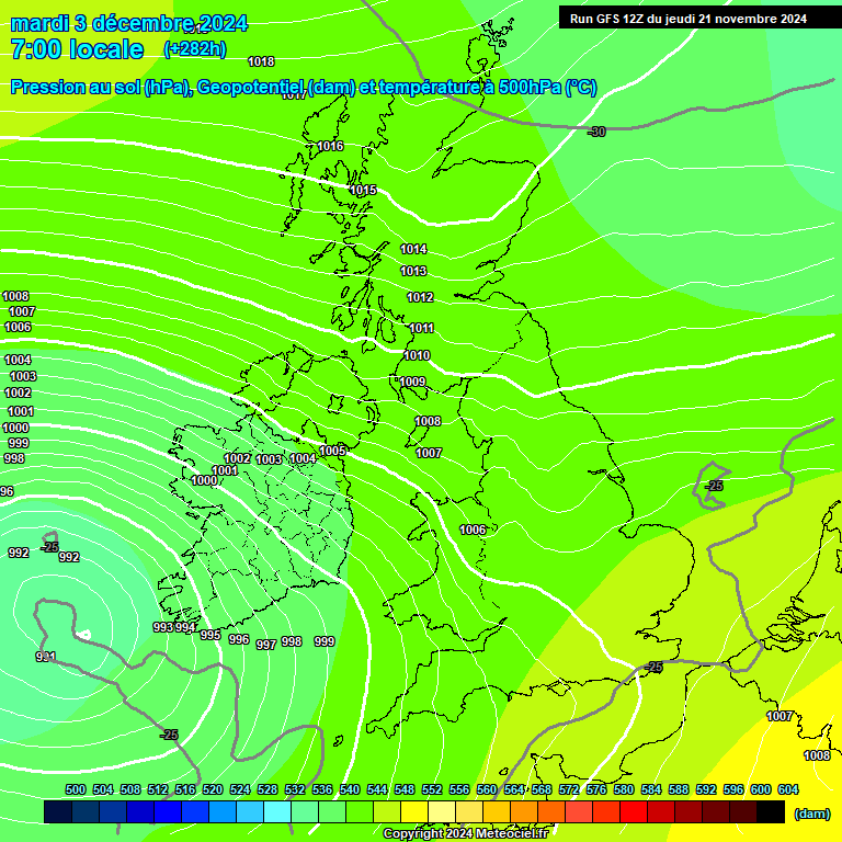 Modele GFS - Carte prvisions 