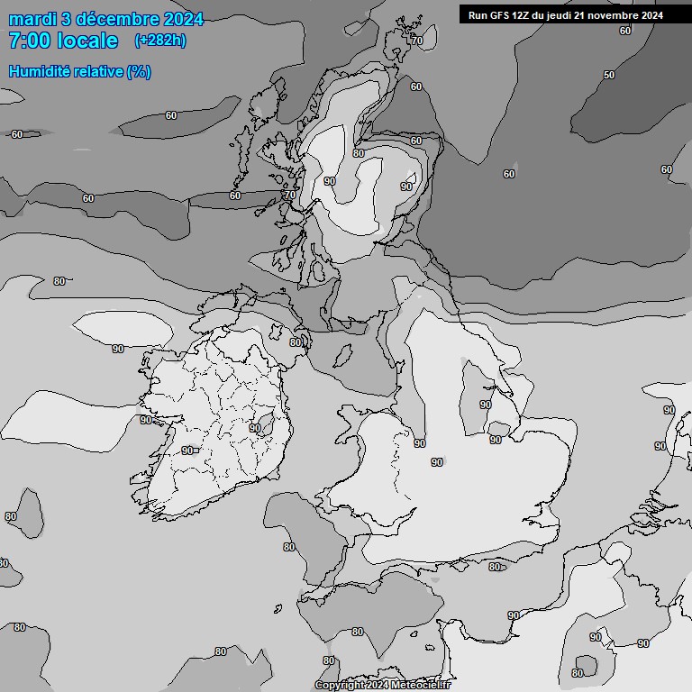 Modele GFS - Carte prvisions 