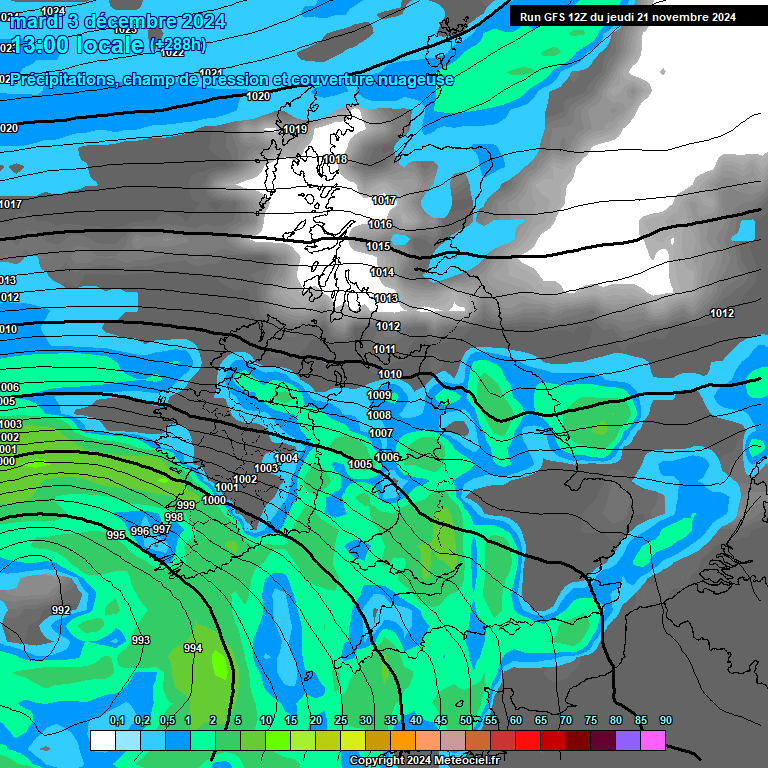 Modele GFS - Carte prvisions 