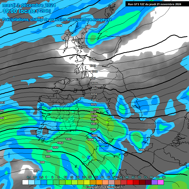 Modele GFS - Carte prvisions 