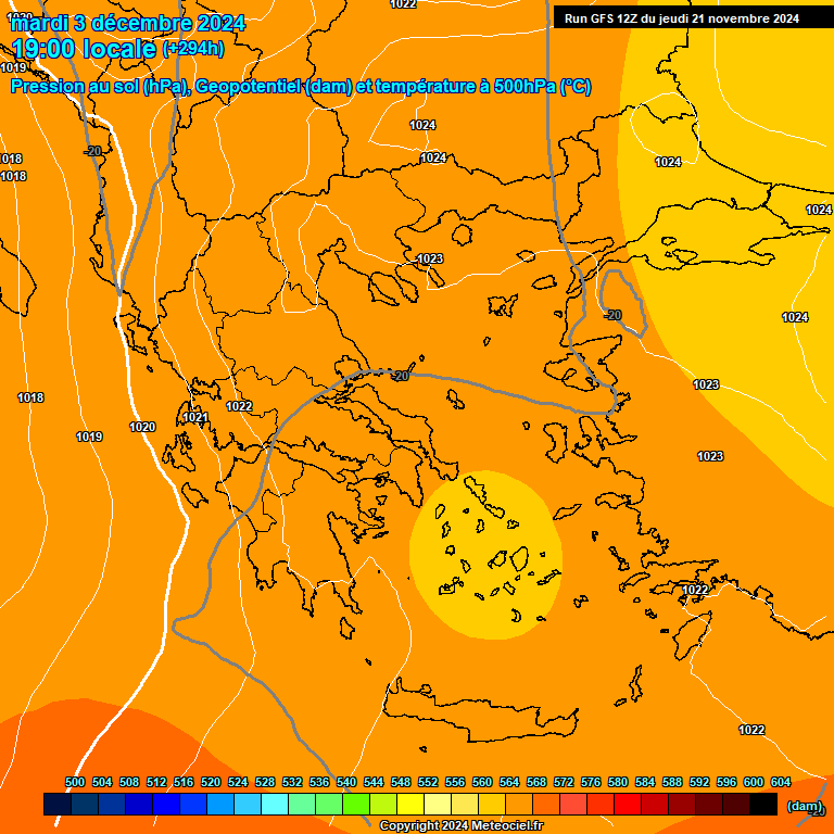 Modele GFS - Carte prvisions 