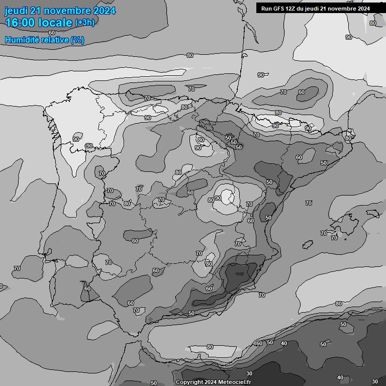 Modele GFS - Carte prvisions 