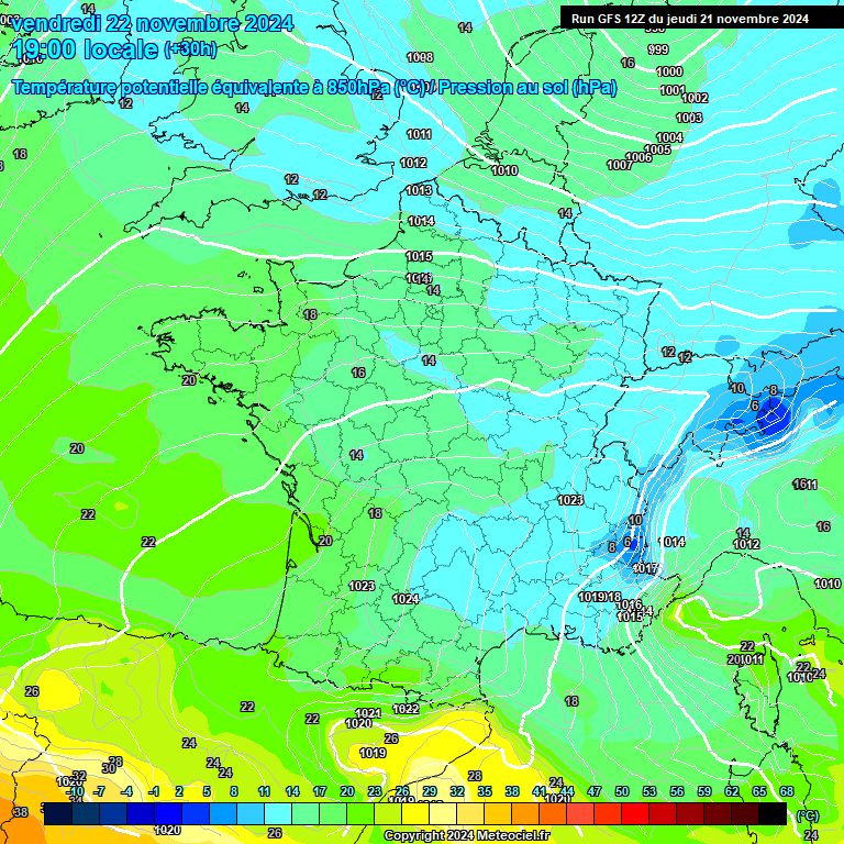 Modele GFS - Carte prvisions 