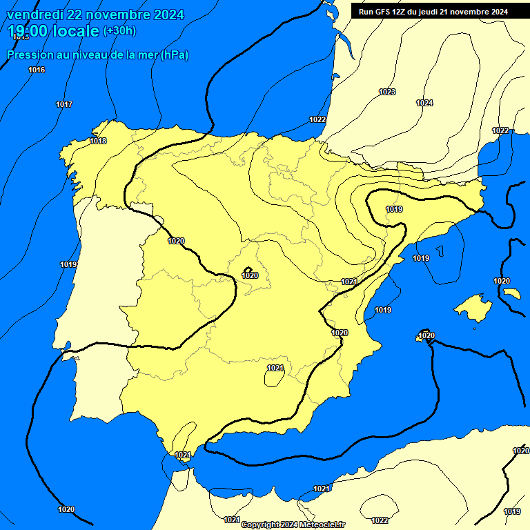 Modele GFS - Carte prvisions 