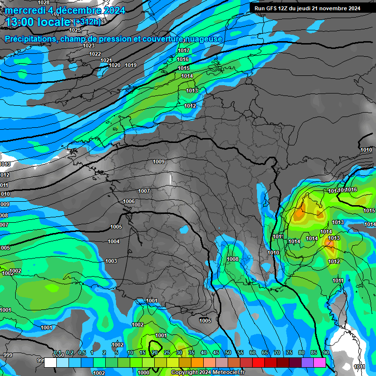 Modele GFS - Carte prvisions 